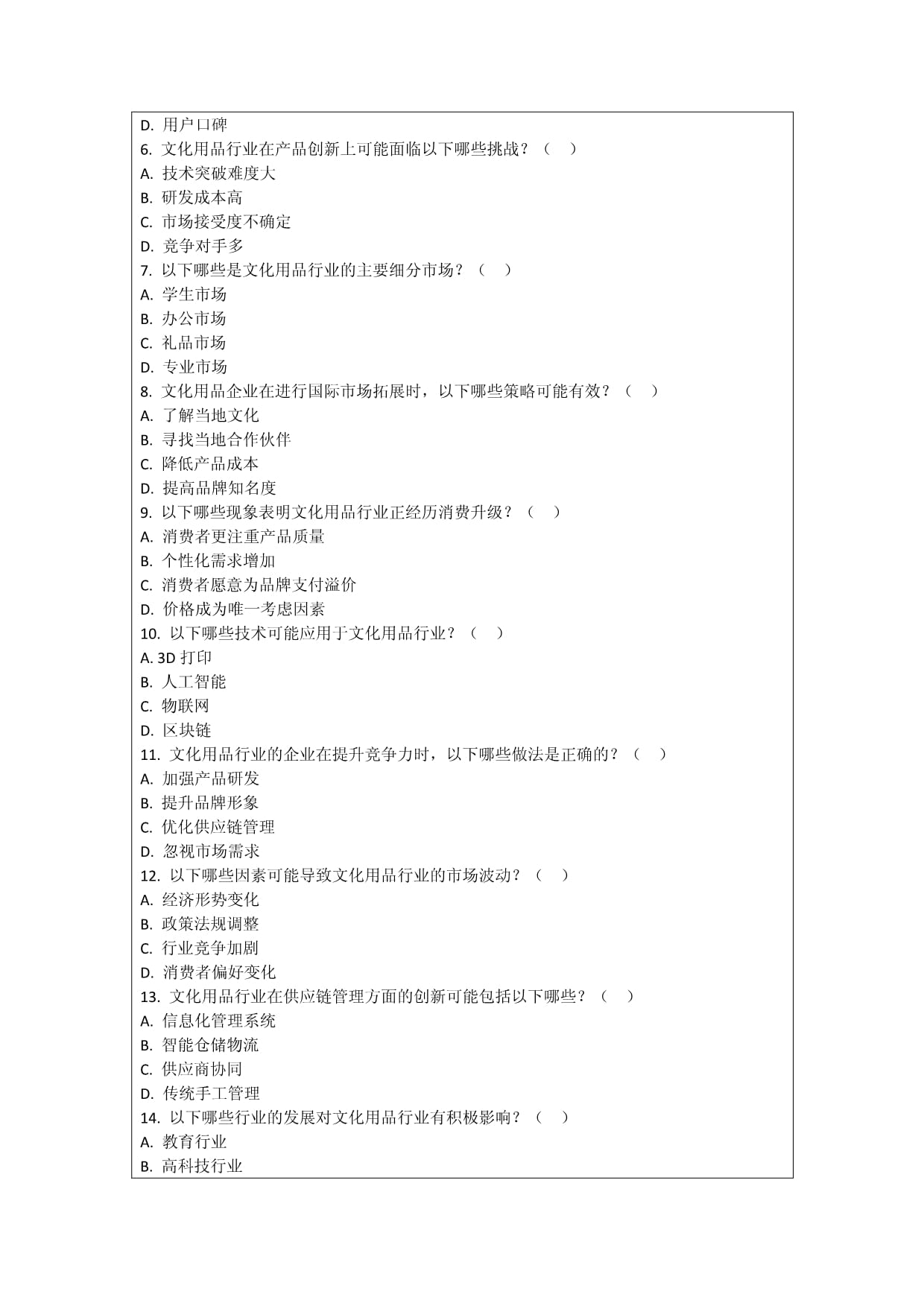 文化用品與家用電器行業(yè)融合發(fā)展趨勢預(yù)測考核試卷